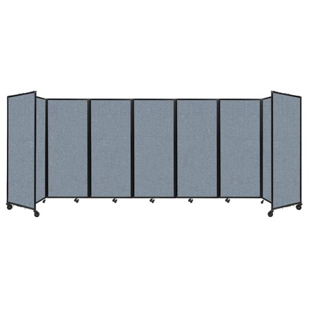 Versare Room Divider 360 Folding Portable Partition 19'6" x 6'10" Powder Blue Fabric 1182704